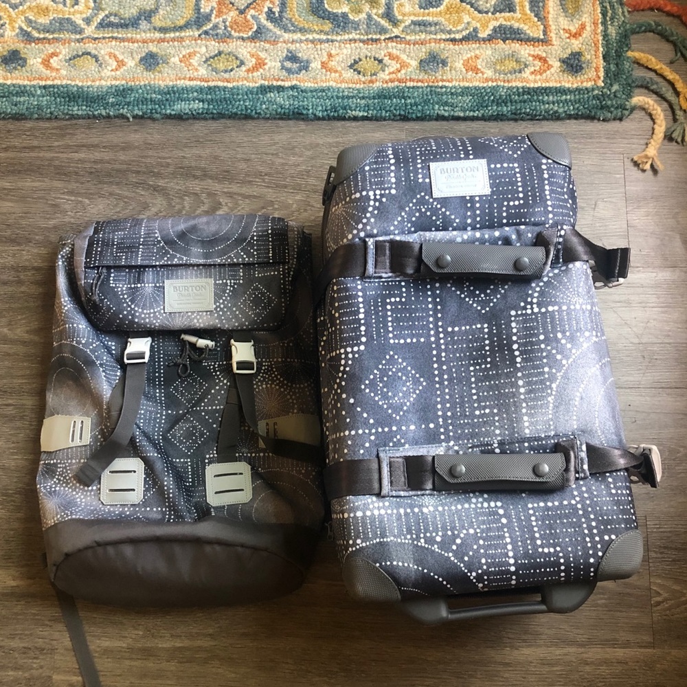 Matching Burton Backpack and Wheelie Luggage